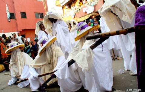 Traditional Dance at the Eyo Festival in Lagos