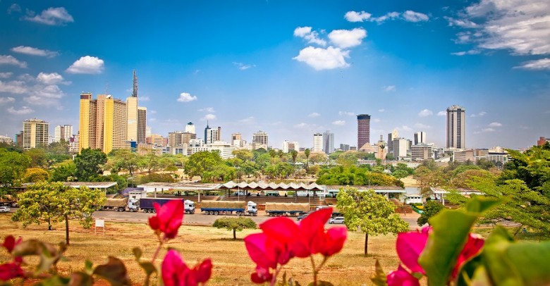 Panoramic view on Nairobi , Kenya.  Africa.