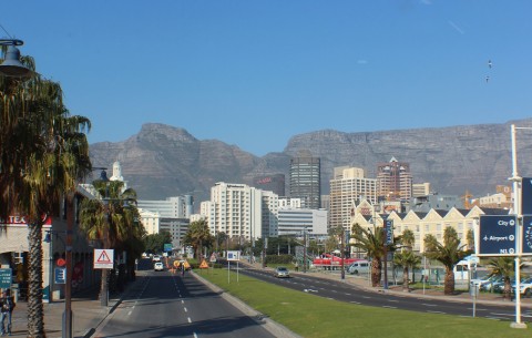 A view of Table Mountain from the V&A Waterfront, Cape Town