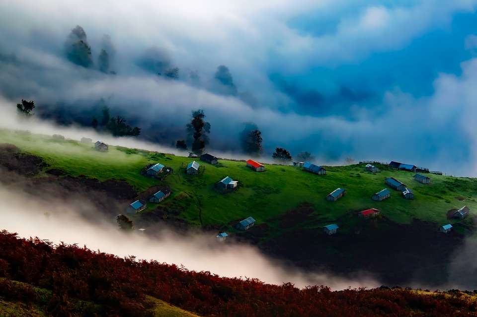 Sunrise fog in iran