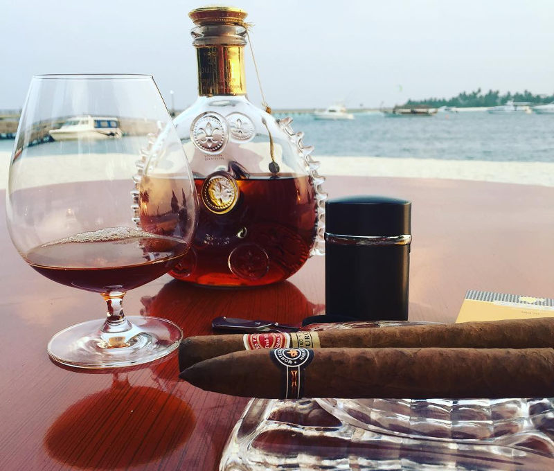 whiskey and cigars in the maldives