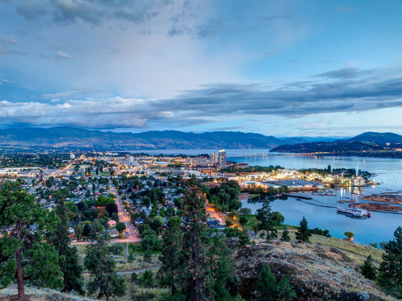 aerial view of kelowna canada