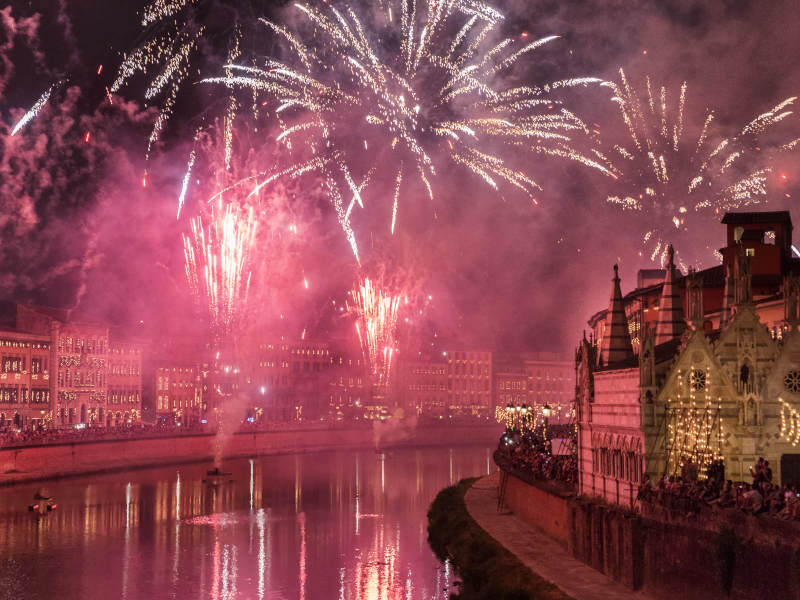 Fireworks in Pisa Italy Visa