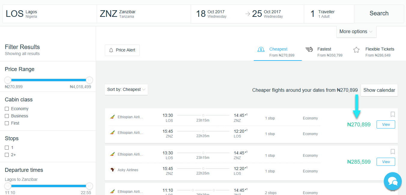 Book mark your flight step-travelstart 3