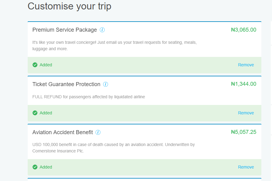 Products to help Customise your trip